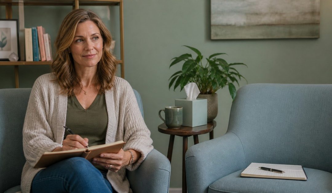 Woman considering spiritual reflection and professional mental-health support